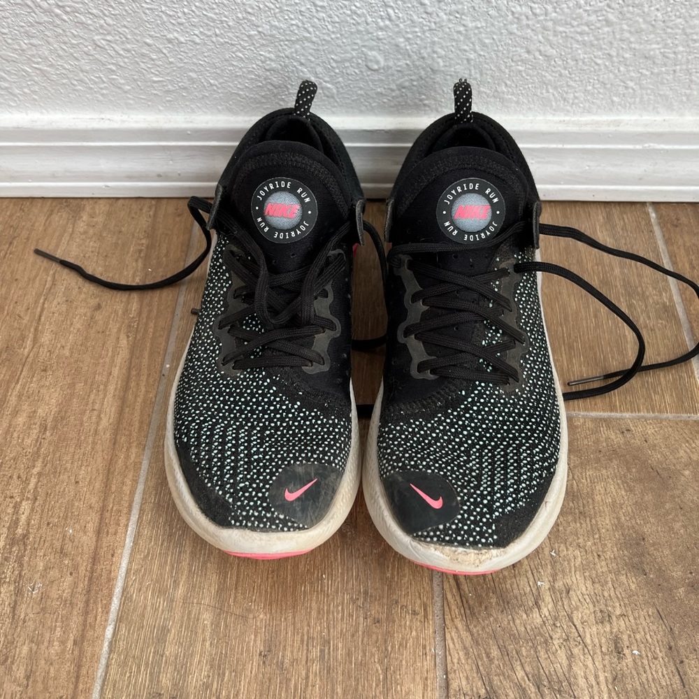 Nike Joyride Run Flyknit Black Pink Blast Running Shoes CT1575-001 Size 7.5